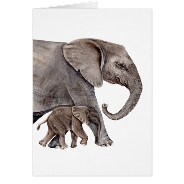 Olifant met Baby Olifant (Voorkant)