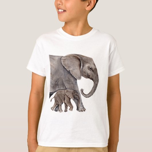 Olifant met Baby Olifant T-shirt (Voorkant)