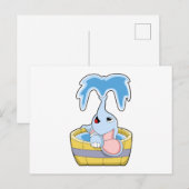 Olifant met badkuip vol water briefkaart