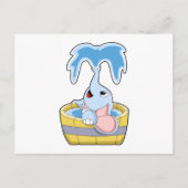 Olifant met badkuip vol water briefkaart (Voorkant)