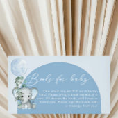 Olifant met ballon Baby shower boeken voor Baby Informatiekaartje