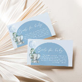 Olifant met ballon Baby shower boeken voor Baby Informatiekaartje