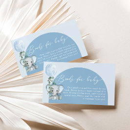 Olifant met ballon Baby shower boeken voor Baby Informatiekaartje