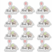 Olifant met ballon Baby shower dank u Set Sticker (Voorkant)