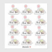 Olifant met ballon Baby shower dank u Set Sticker (Vel)