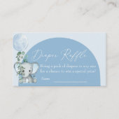 Olifant met ballon Baby shower luier Raffle Informatiekaartje (Voorkant)