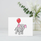 Olifant met ballon briefkaart (Staand voorkant)