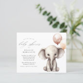 Olifant met Ballonnen Neutraal Budget Baby shower (Staand voorkant)