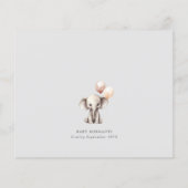 Olifant met Ballonnen Neutraal Budget Baby shower (Achterkant)