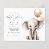 Olifant met Ballonnen Neutraal Budget Baby shower (Voorkant)