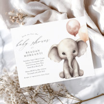 Olifant met Ballonnen Neutraal Budget Baby shower