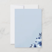 Olifant met blauwe anemonen jongen Baby shower Bedankkaart (Achterkant)