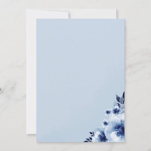 Olifant met blauwe anemonen Waterverf slok en zie Kaart (Achterkant)