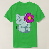 Olifant met Bloem 3 T-shirt (Design voorkant)