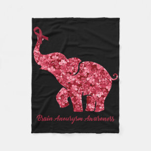 Olifant Met Bloem Hersenaneurysma Bewustzijnslint Fleece Deken