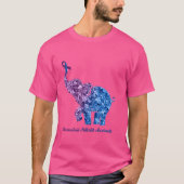 Olifant met bloem reumatoïde artritis Awarenes T-shirt (Voorkant)