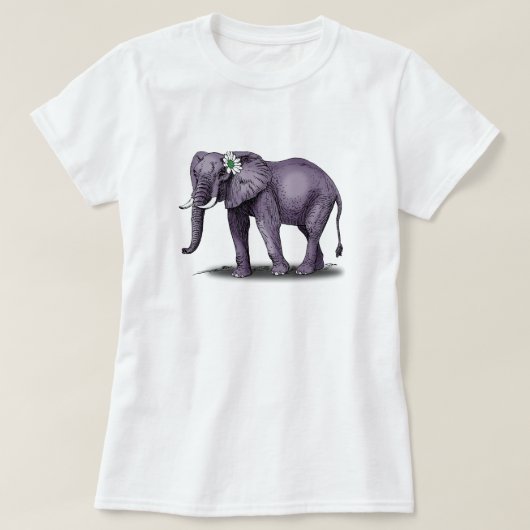 olifant met bloem t-shirt (Design voorkant)