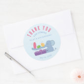Olifant met Cadeaus Bedankt Ronde Sticker (Envelop)