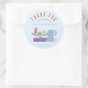 Olifant met Cadeaus Bedankt Ronde Sticker