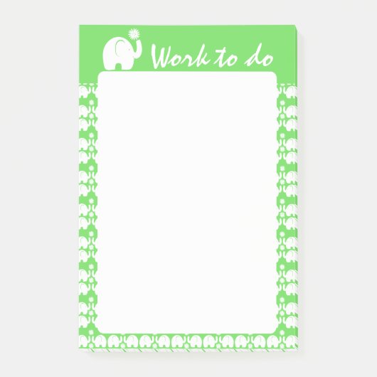Olifant met Daisy Pattern Post-it® Notes (Voorkant)
