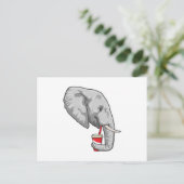 Olifant met drankje briefkaart (Staand voorkant)