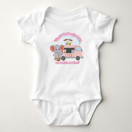 OLIFANT MET EEN BOBA THEE ROMPER (Voorkant)