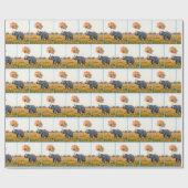 Olifant met een verjaardagsballon boeket cadeaupapier (Vlak)