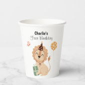 Olifant met feest pet, verjaardag papieren bekers (Voorkant)