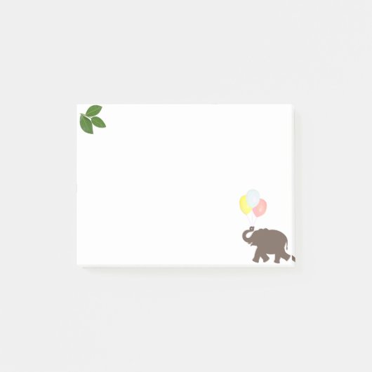 Olifant met feestballonnen en laurierbladeren post-it® notes (Voorkant)