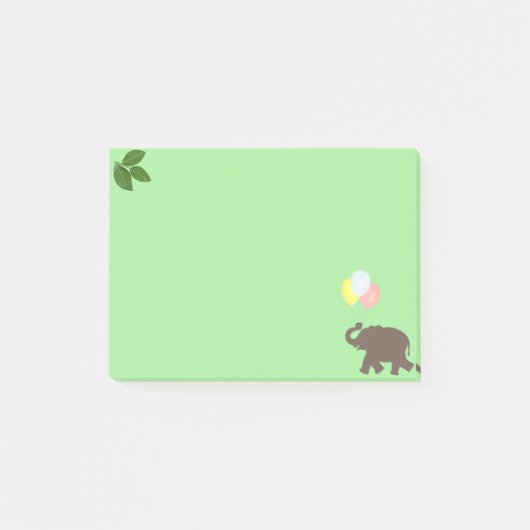 Olifant met feestballonnen & laurierbladeren post-it® notes (Voorkant)