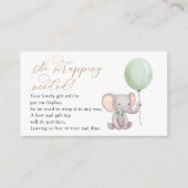 Olifant met groene ballon display informatiekaartje (Voorkant)