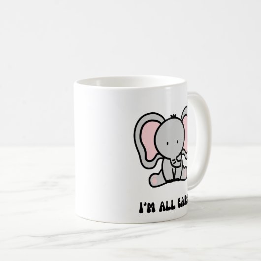 Olifant met grote oren: I'm All Ears Design Koffiemok (Voorkant rechts)