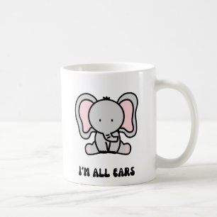 Olifant met grote oren: I'm All Ears Design Koffiemok
