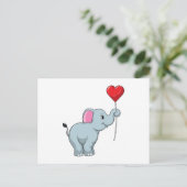 Olifant met Hart Ballon Briefkaart (Staand voorkant)