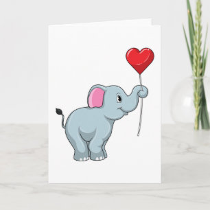 Olifant met Hart Ballon Kaart