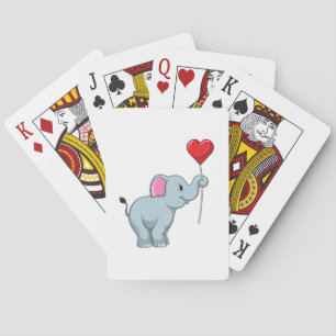 Olifant met Hart Ballon Pokerkaarten