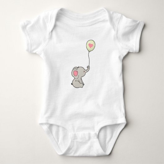 Olifant met hart in Ballon Romper (Voorkant)