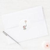 Olifant met hart in Ballon Ronde Sticker (Envelop)