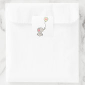 Olifant met hart in Ballon Vierkante Sticker (Tas)