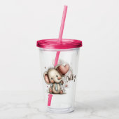 Olifant met hartballonnen acryl drinkbeker (Achterkant)