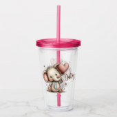 Olifant met hartballonnen acryl drinkbeker (Voorkant)