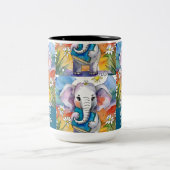 Olifant met het grote boek Two-Tone Coffee Mok (Center)