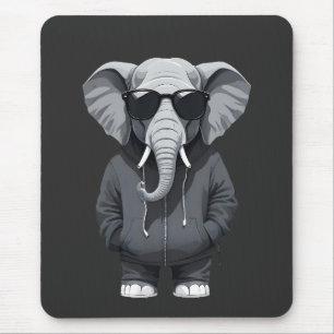 Olifant met hoodie Funny Cool Animal Vector Muismat