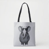 Olifant met hoodie Funny Cool Animal Vector Tote Bag (Voorkant)