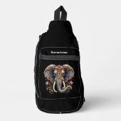 Olifant met ingewikkelde florale design sling bag (Voorkant)