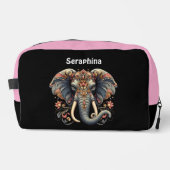 Olifant met ingewikkelde florale design toilettasje