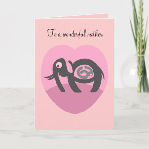 Olifant met kalf Valentijnsdag kaart