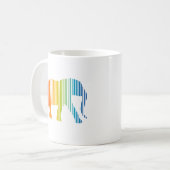 Olifant met Kleurbalken Koffiemok (Voorkant links)