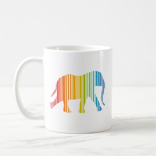 Olifant met kleurenbalken koffiemok (Links)