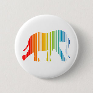 Olifant met kleurenstreepjescode ronde button 5,7 cm